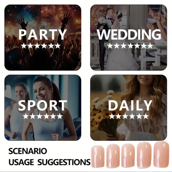 Press-On Nails, NIB, Pink & White - Picture 6 of 10